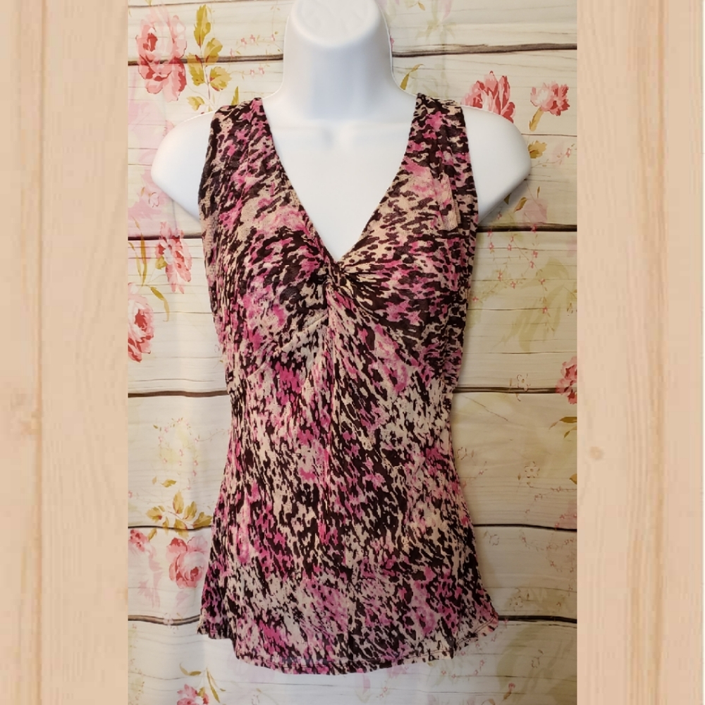 COPY - Express V Neck Sleeveless Blouse Pink and …